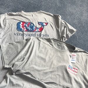 Vineyard Vines Gray Tees with Tie-Dye Whale